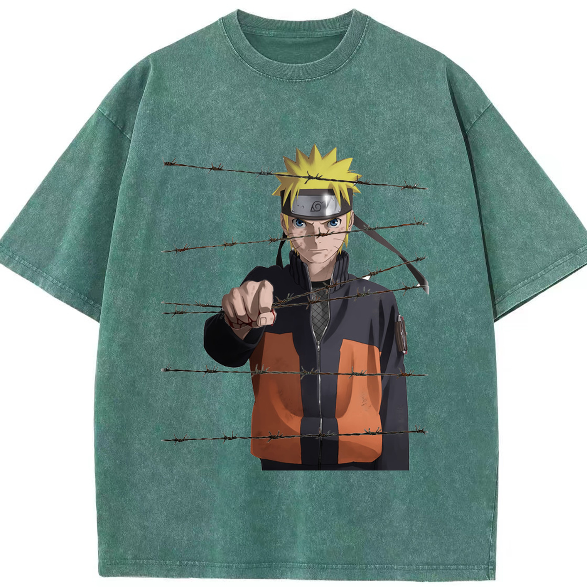 （画像用） NARUTO -ナルト- うずまき ナルト Uzumaki Naruto 綿100% ヴィンテージ風 半袖Tシャツ（フロントプリント）